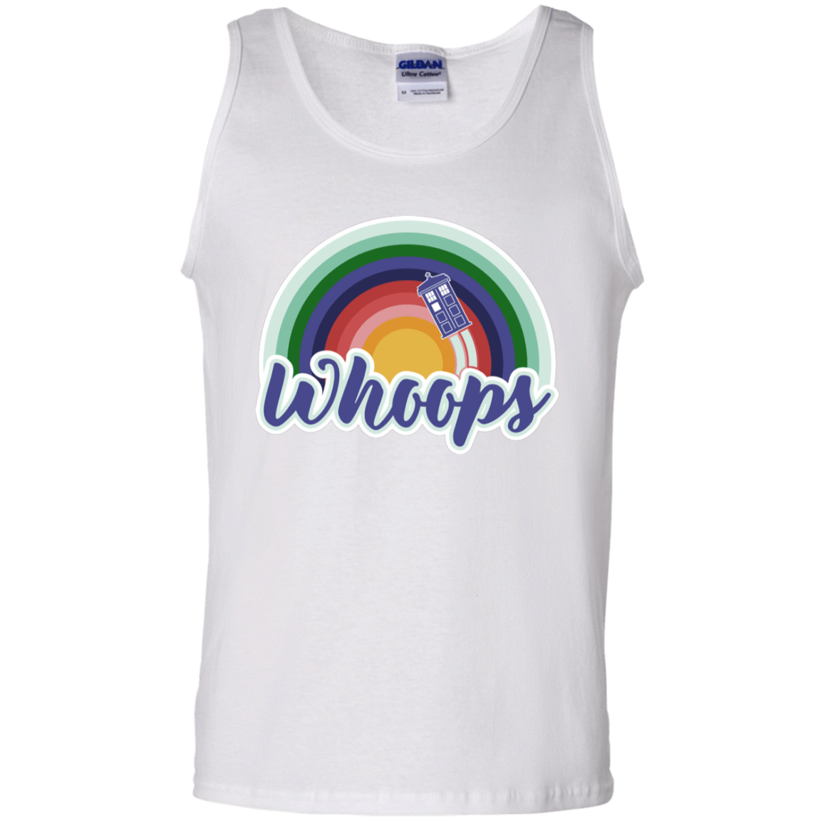 T-Shirts White / S 13th Doctor Retro Whoops Men's Tank Top