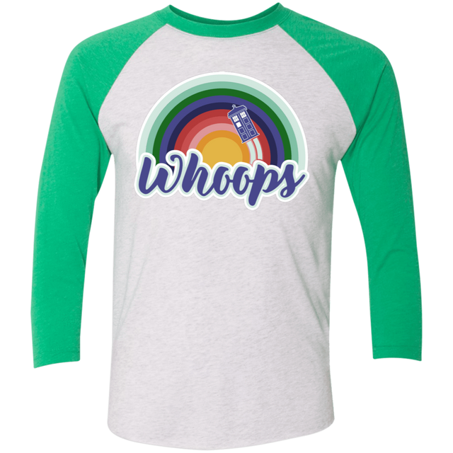 T-Shirts Heather White/Envy / X-Small 13th Doctor Retro Whoops Men's Triblend 3/4 Sleeve