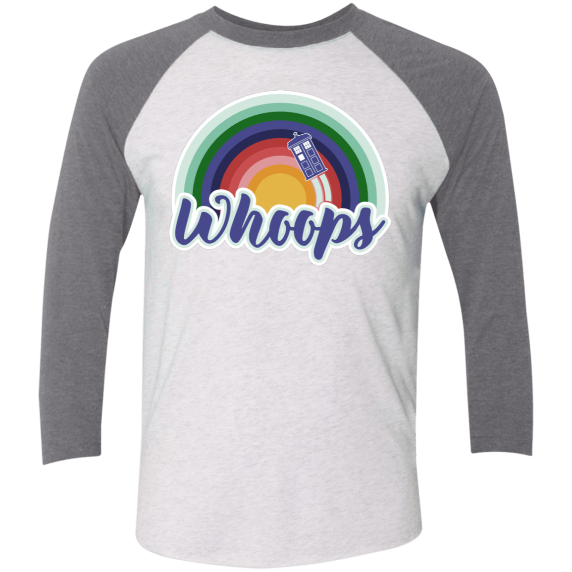 T-Shirts Heather White/Premium Heather / X-Small 13th Doctor Retro Whoops Men's Triblend 3/4 Sleeve