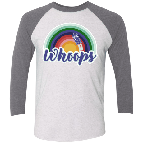 T-Shirts Heather White/Premium Heather / X-Small 13th Doctor Retro Whoops Men's Triblend 3/4 Sleeve