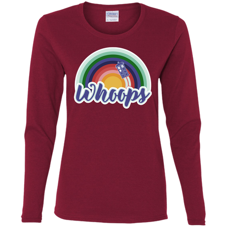 T-Shirts Cardinal / S 13th Doctor Retro Whoops Women's Long Sleeve T-Shirt