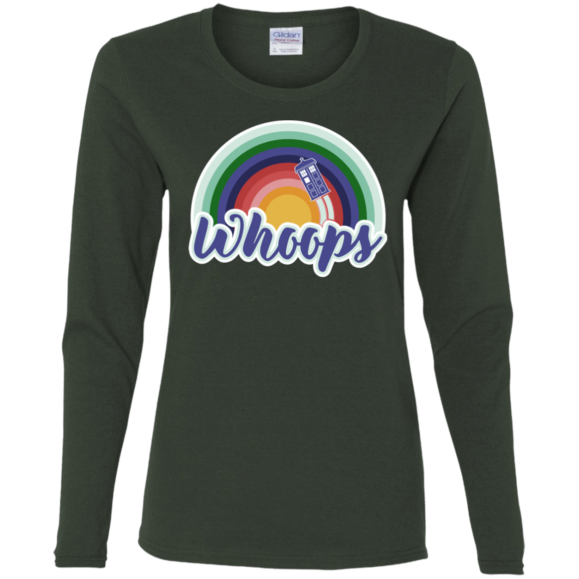 T-Shirts Forest / S 13th Doctor Retro Whoops Women's Long Sleeve T-Shirt