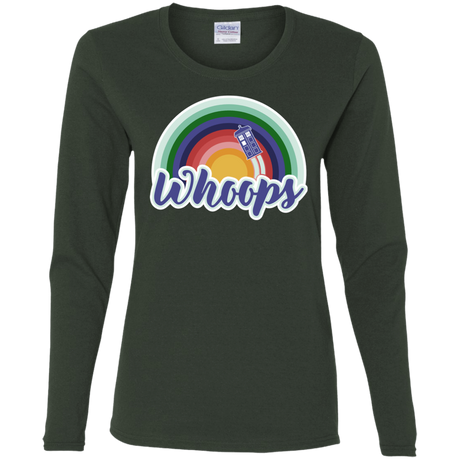 T-Shirts Forest / S 13th Doctor Retro Whoops Women's Long Sleeve T-Shirt