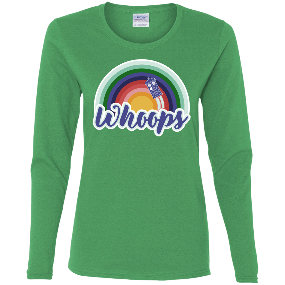 T-Shirts Irish Green / S 13th Doctor Retro Whoops Women's Long Sleeve T-Shirt