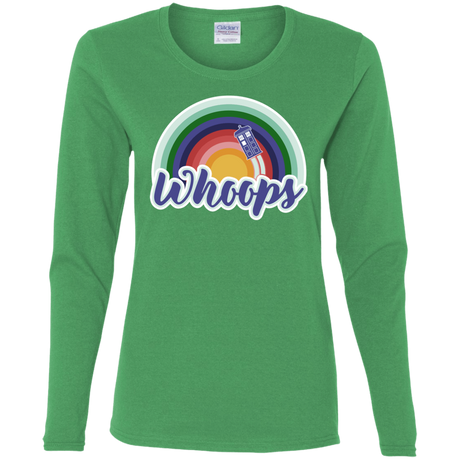 T-Shirts Irish Green / S 13th Doctor Retro Whoops Women's Long Sleeve T-Shirt