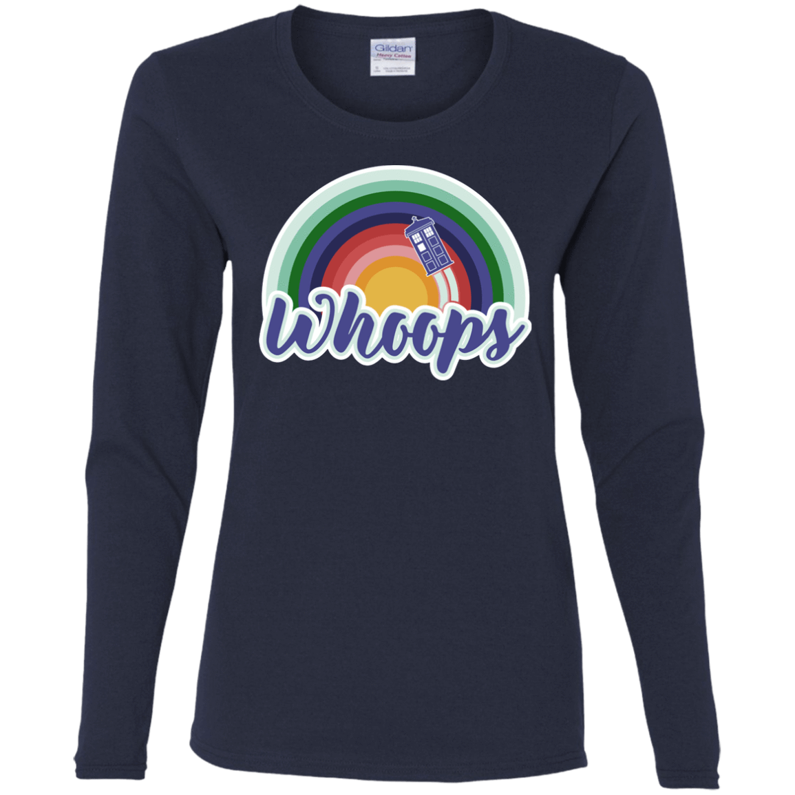 T-Shirts Navy / S 13th Doctor Retro Whoops Women's Long Sleeve T-Shirt