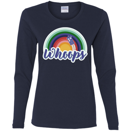 T-Shirts Navy / S 13th Doctor Retro Whoops Women's Long Sleeve T-Shirt