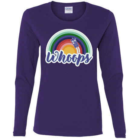 T-Shirts Purple / S 13th Doctor Retro Whoops Women's Long Sleeve T-Shirt