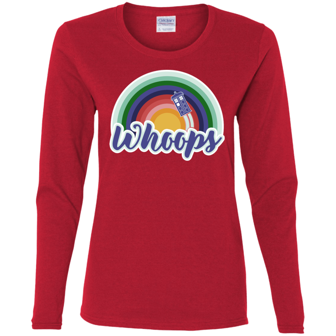 T-Shirts Red / S 13th Doctor Retro Whoops Women's Long Sleeve T-Shirt