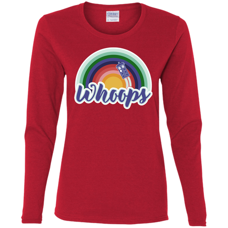 T-Shirts Red / S 13th Doctor Retro Whoops Women's Long Sleeve T-Shirt