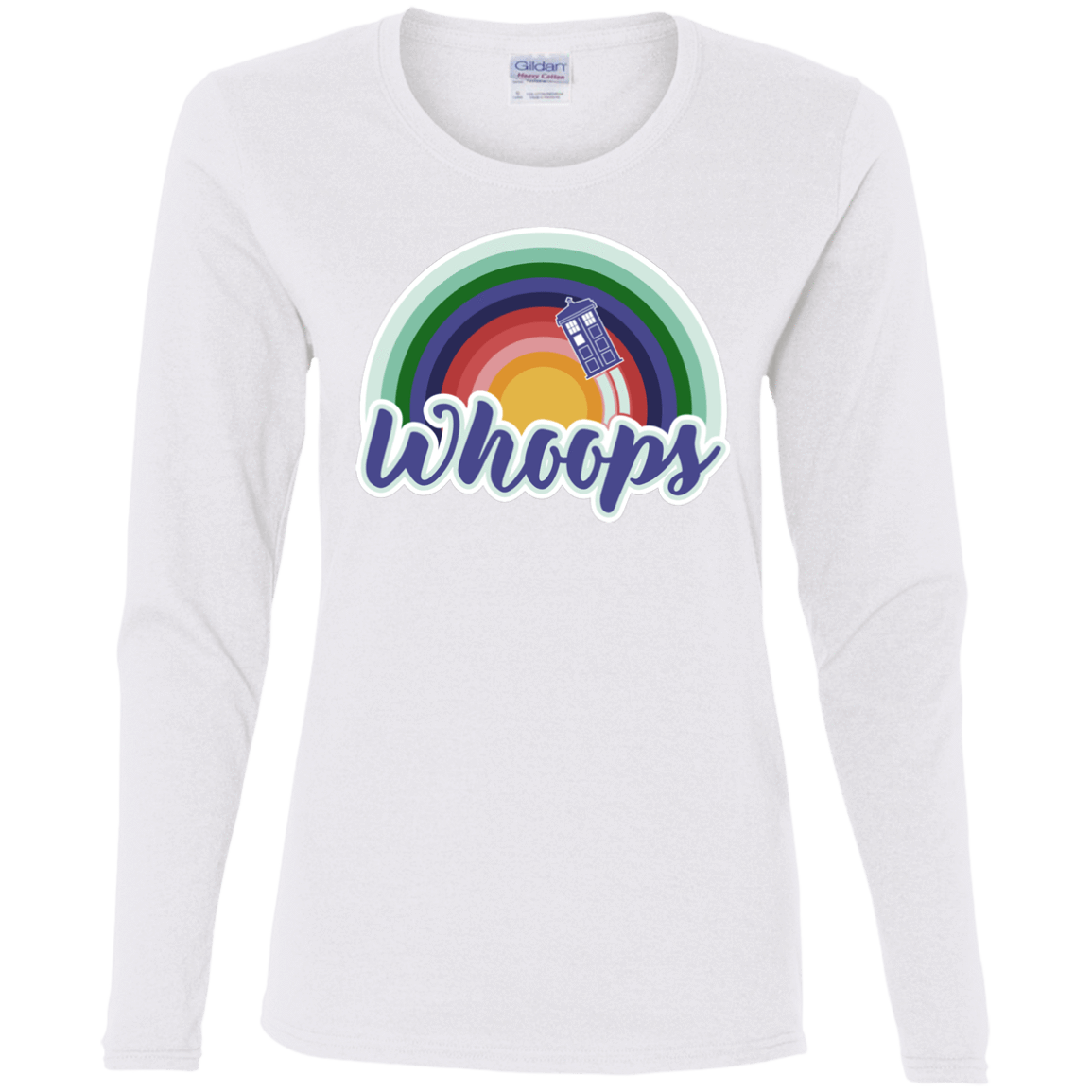 T-Shirts White / S 13th Doctor Retro Whoops Women's Long Sleeve T-Shirt