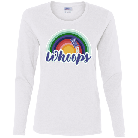 T-Shirts White / S 13th Doctor Retro Whoops Women's Long Sleeve T-Shirt