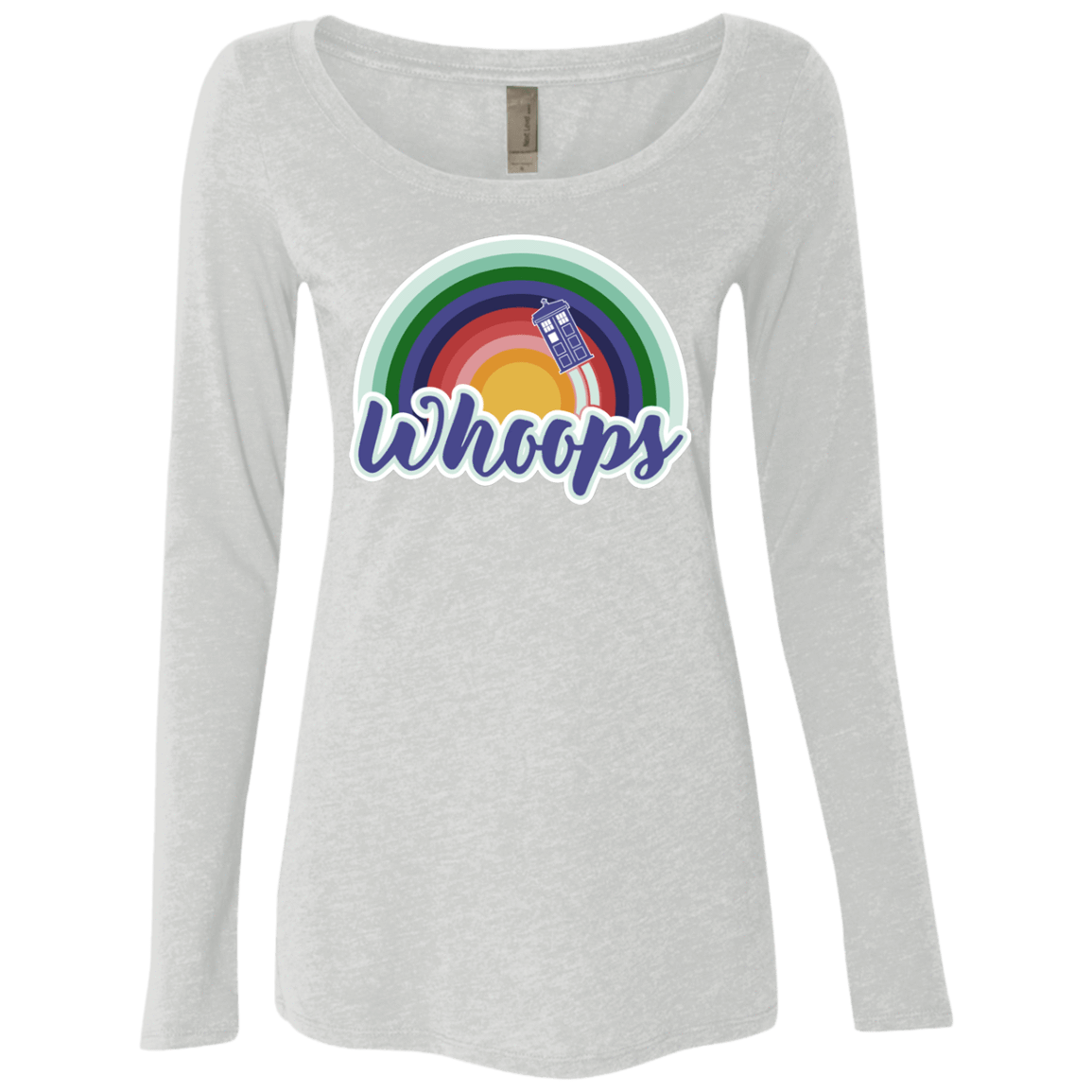 T-Shirts Heather White / S 13th Doctor Retro Whoops Women's Triblend Long Sleeve Shirt