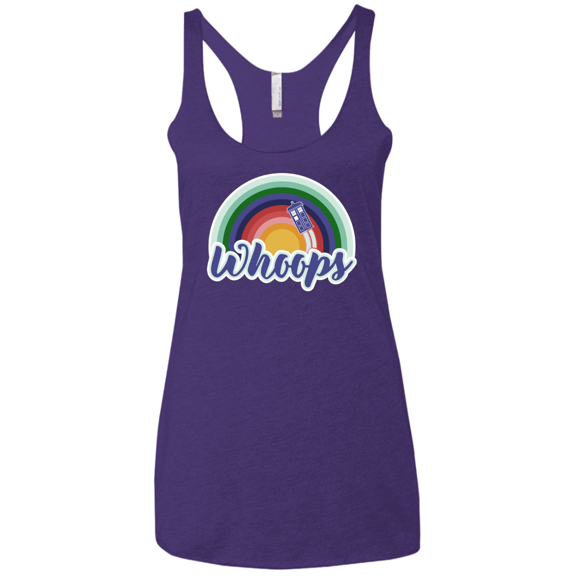 T-Shirts Purple Rush / X-Small 13th Doctor Retro Whoops Women's Triblend Racerback Tank