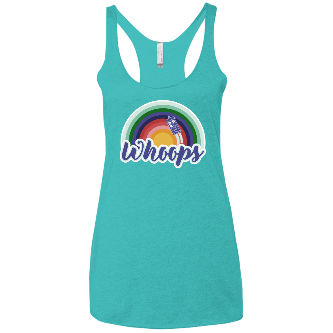 T-Shirts Tahiti Blue / X-Small 13th Doctor Retro Whoops Women's Triblend Racerback Tank