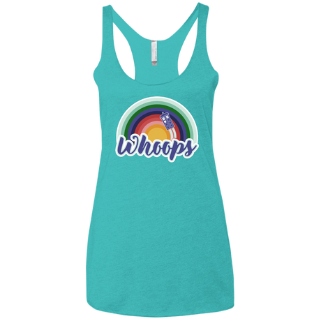 T-Shirts Tahiti Blue / X-Small 13th Doctor Retro Whoops Women's Triblend Racerback Tank