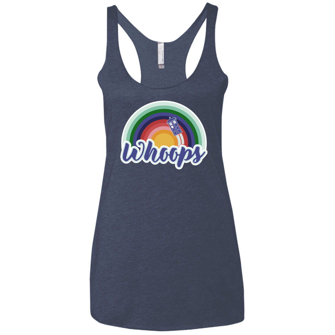 T-Shirts Vintage Navy / X-Small 13th Doctor Retro Whoops Women's Triblend Racerback Tank