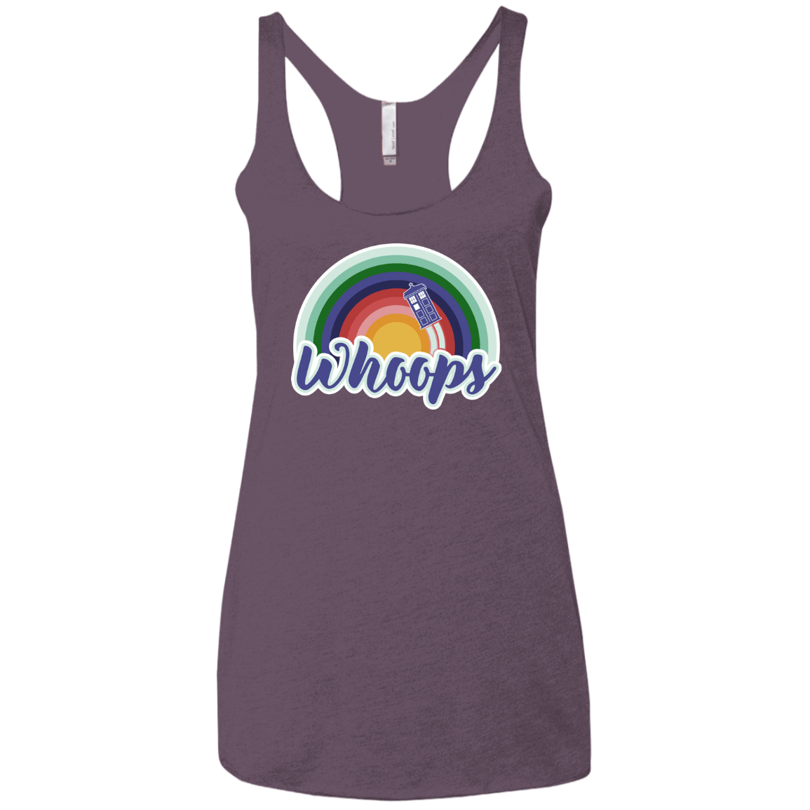 T-Shirts Vintage Purple / X-Small 13th Doctor Retro Whoops Women's Triblend Racerback Tank