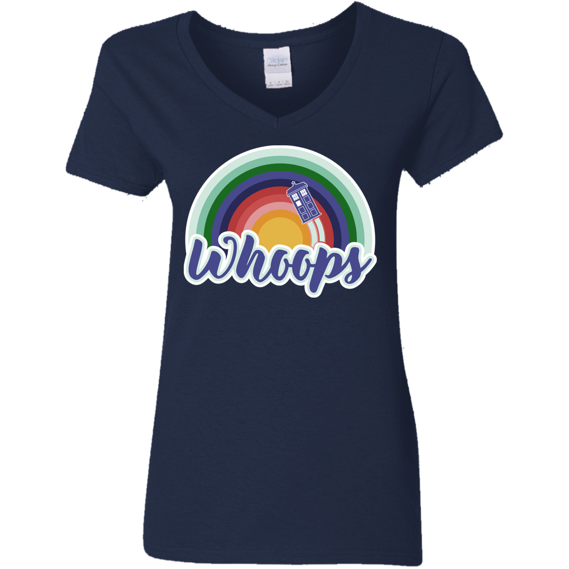 T-Shirts Navy / S 13th Doctor Retro Whoops Women's V-Neck T-Shirt