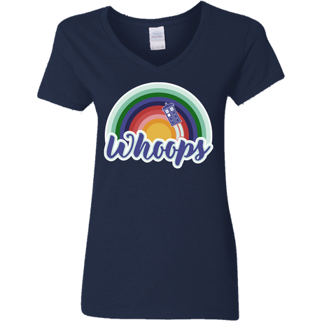 T-Shirts Navy / S 13th Doctor Retro Whoops Women's V-Neck T-Shirt