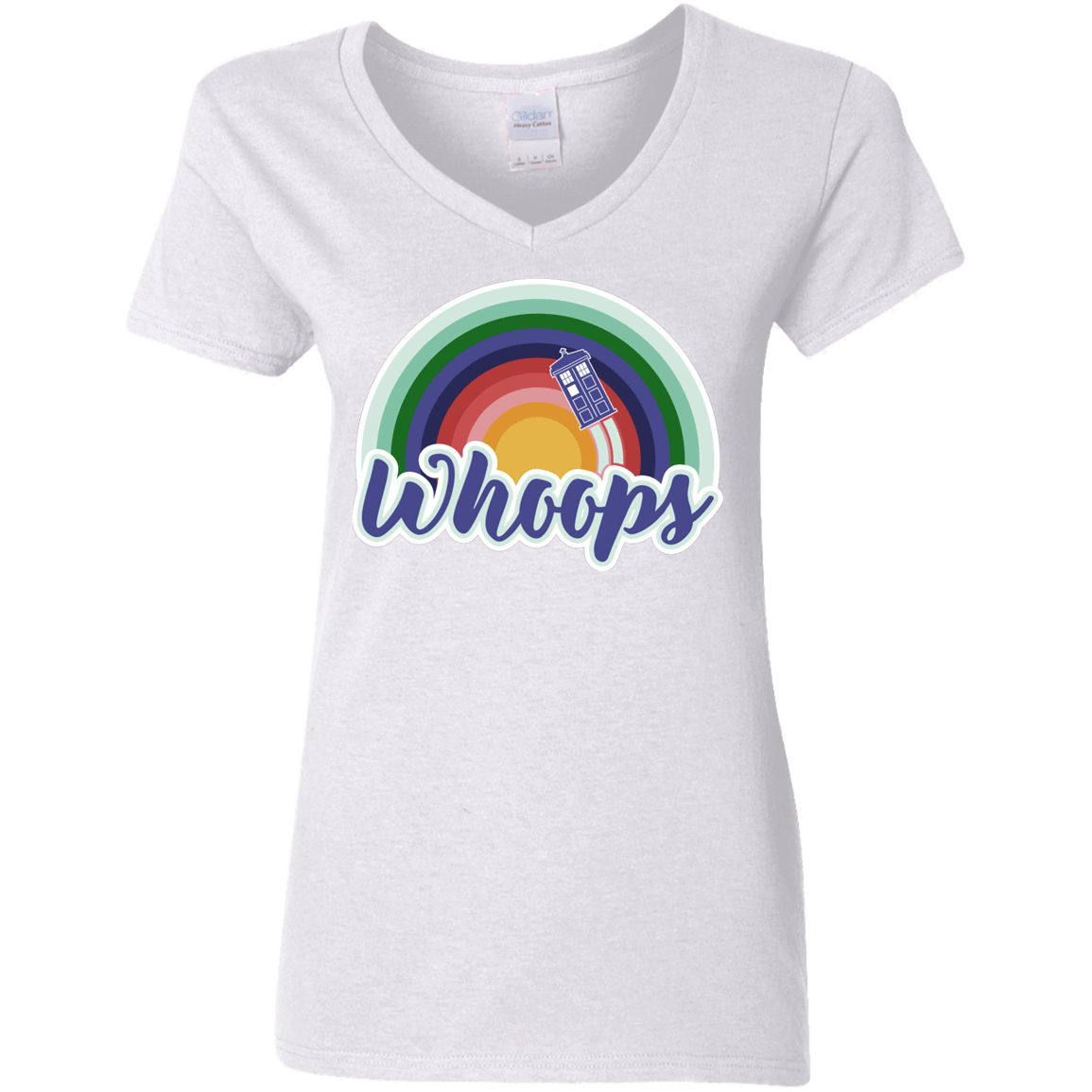 T-Shirts White / S 13th Doctor Retro Whoops Women's V-Neck T-Shirt