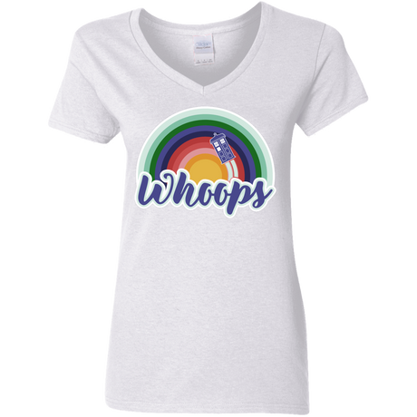 T-Shirts White / S 13th Doctor Retro Whoops Women's V-Neck T-Shirt