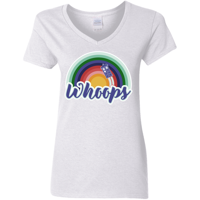 T-Shirts White / S 13th Doctor Retro Whoops Women's V-Neck T-Shirt