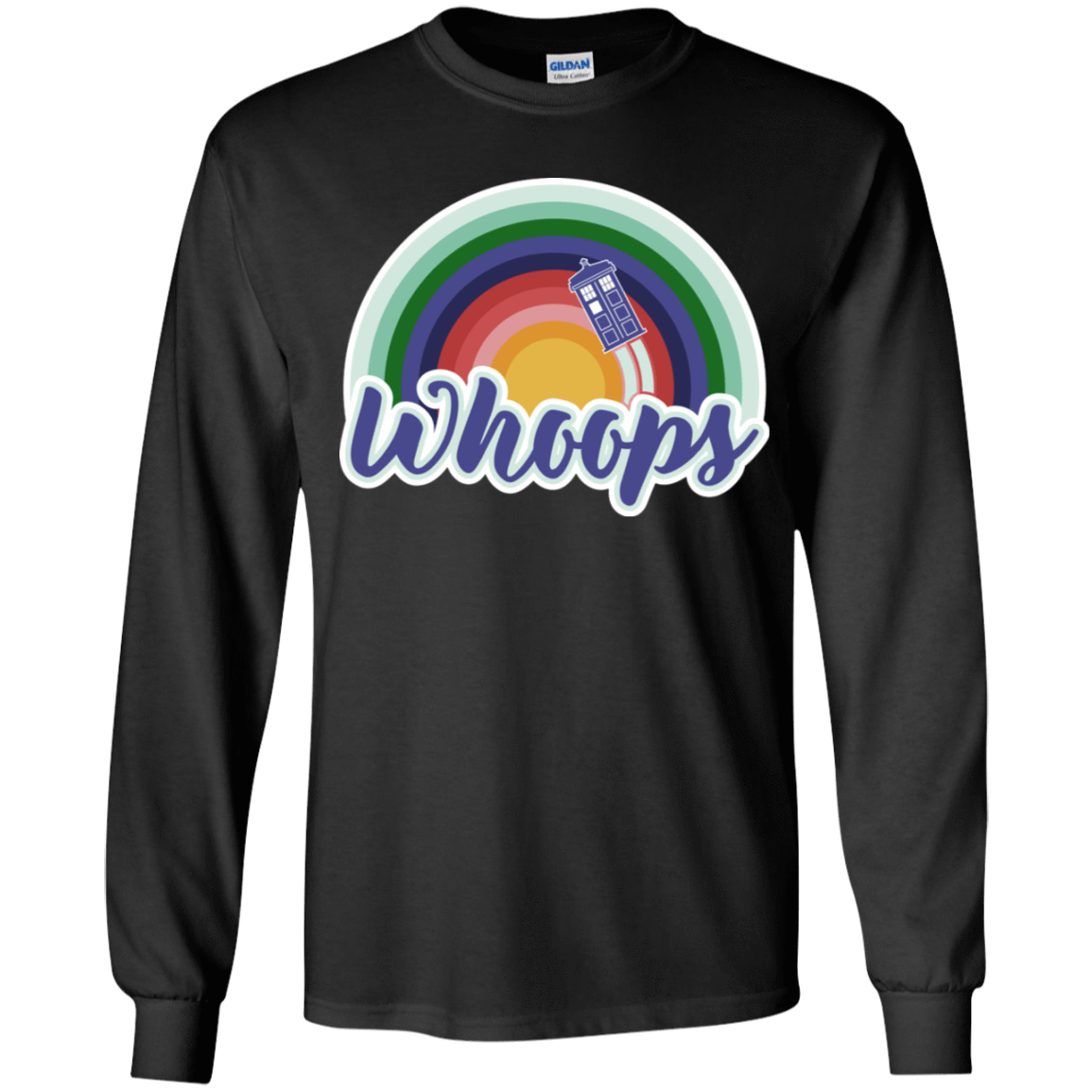 T-Shirts Black / YS 13th Doctor Retro Whoops Youth Long Sleeve T-Shirt