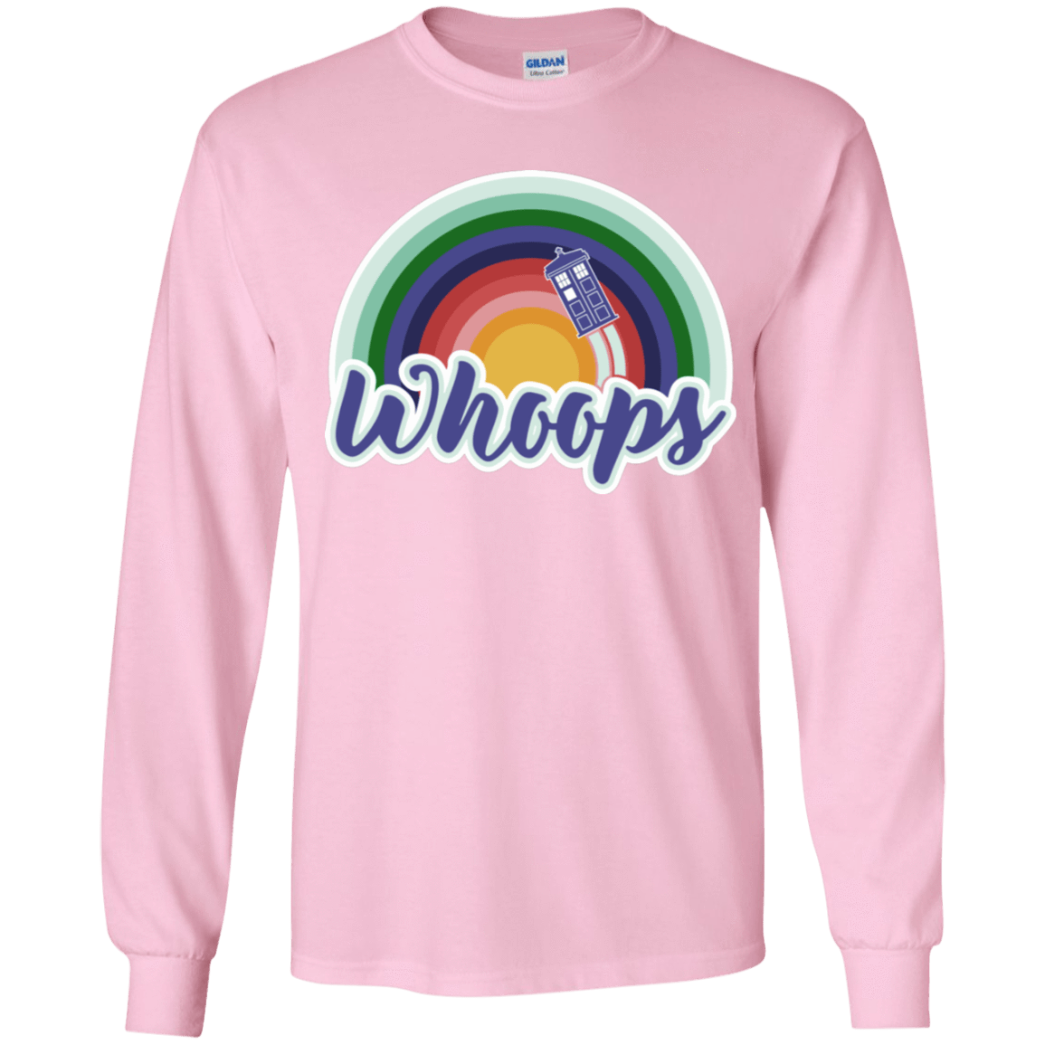 T-Shirts Light Pink / YS 13th Doctor Retro Whoops Youth Long Sleeve T-Shirt