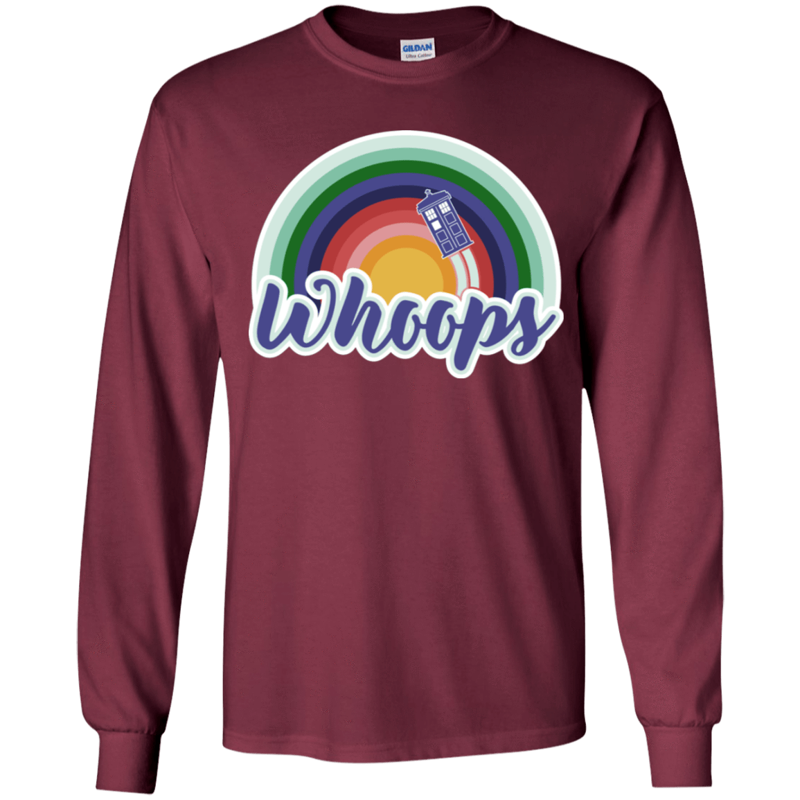 T-Shirts Maroon / YS 13th Doctor Retro Whoops Youth Long Sleeve T-Shirt