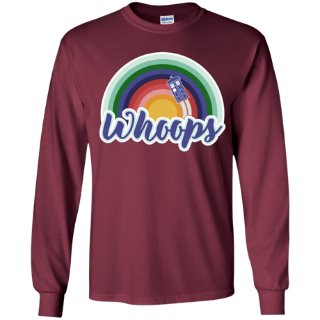 T-Shirts Maroon / YS 13th Doctor Retro Whoops Youth Long Sleeve T-Shirt