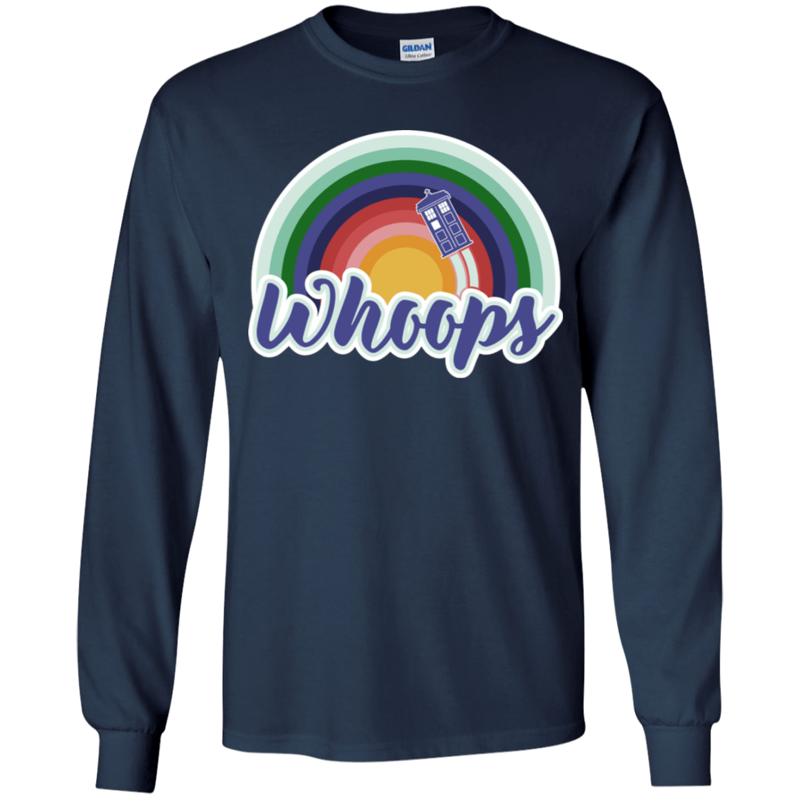 T-Shirts Navy / YS 13th Doctor Retro Whoops Youth Long Sleeve T-Shirt