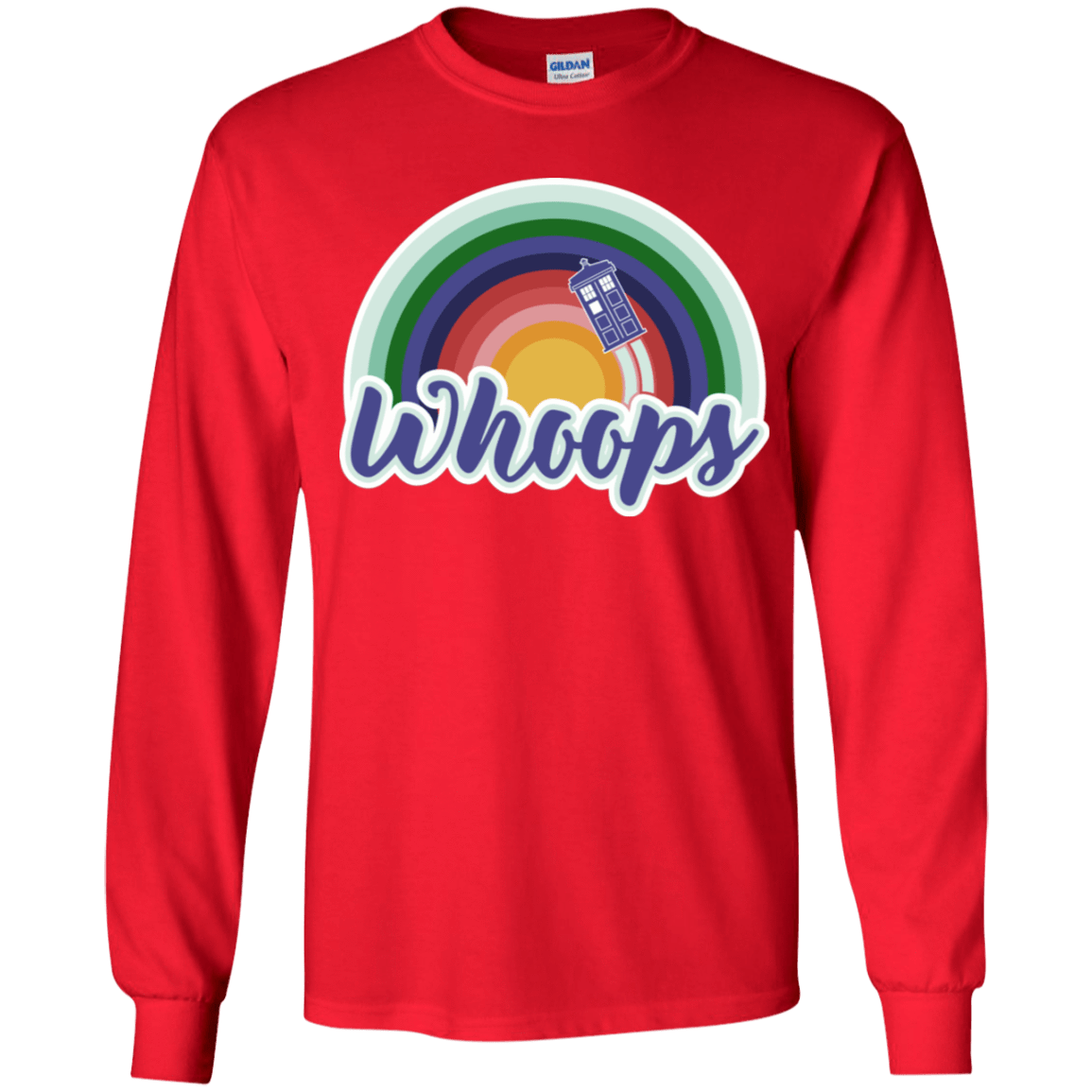 T-Shirts Red / YS 13th Doctor Retro Whoops Youth Long Sleeve T-Shirt