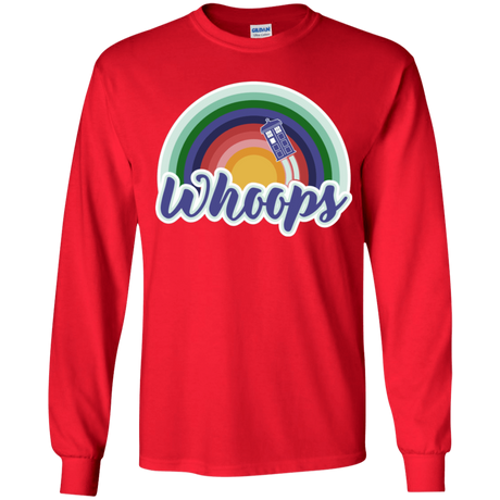 T-Shirts Red / YS 13th Doctor Retro Whoops Youth Long Sleeve T-Shirt