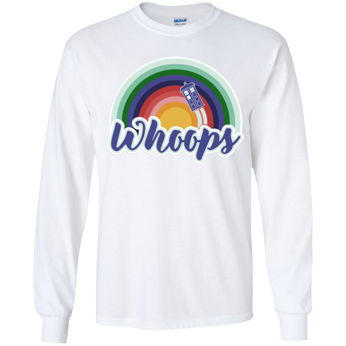 T-Shirts White / YS 13th Doctor Retro Whoops Youth Long Sleeve T-Shirt