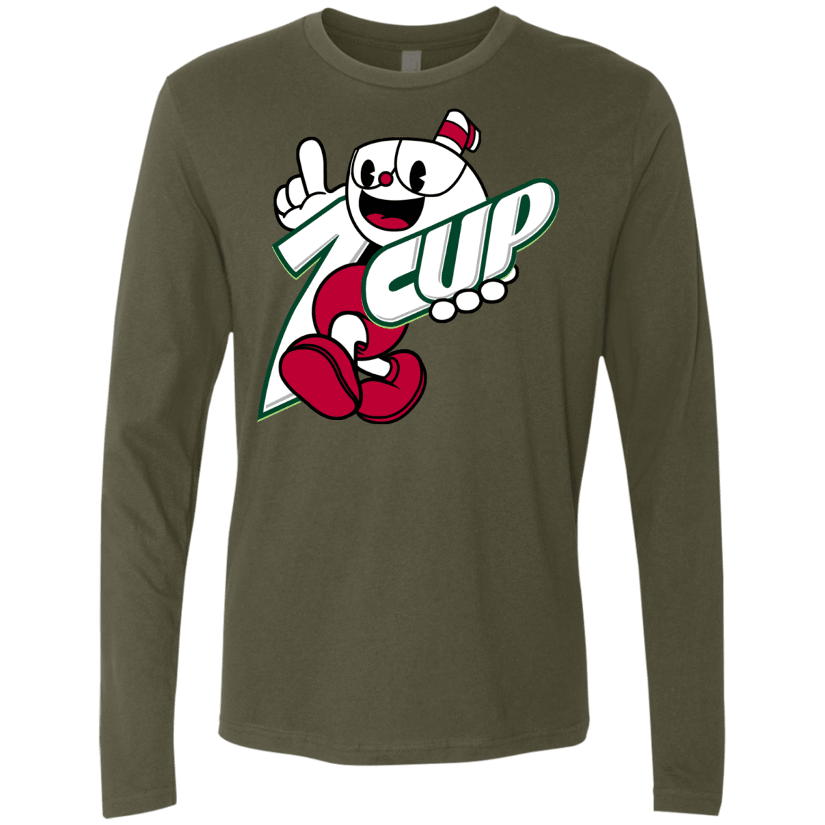 T-Shirts Military Green / S 1cup Men's Premium Long Sleeve