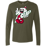 T-Shirts Military Green / S 1cup Men's Premium Long Sleeve