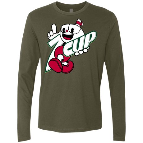 T-Shirts Military Green / S 1cup Men's Premium Long Sleeve