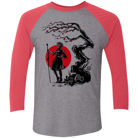 T-Shirts Premium Heather/Vintage Red / X-Small 2B Under the Sun Men's Triblend 3/4 Sleeve