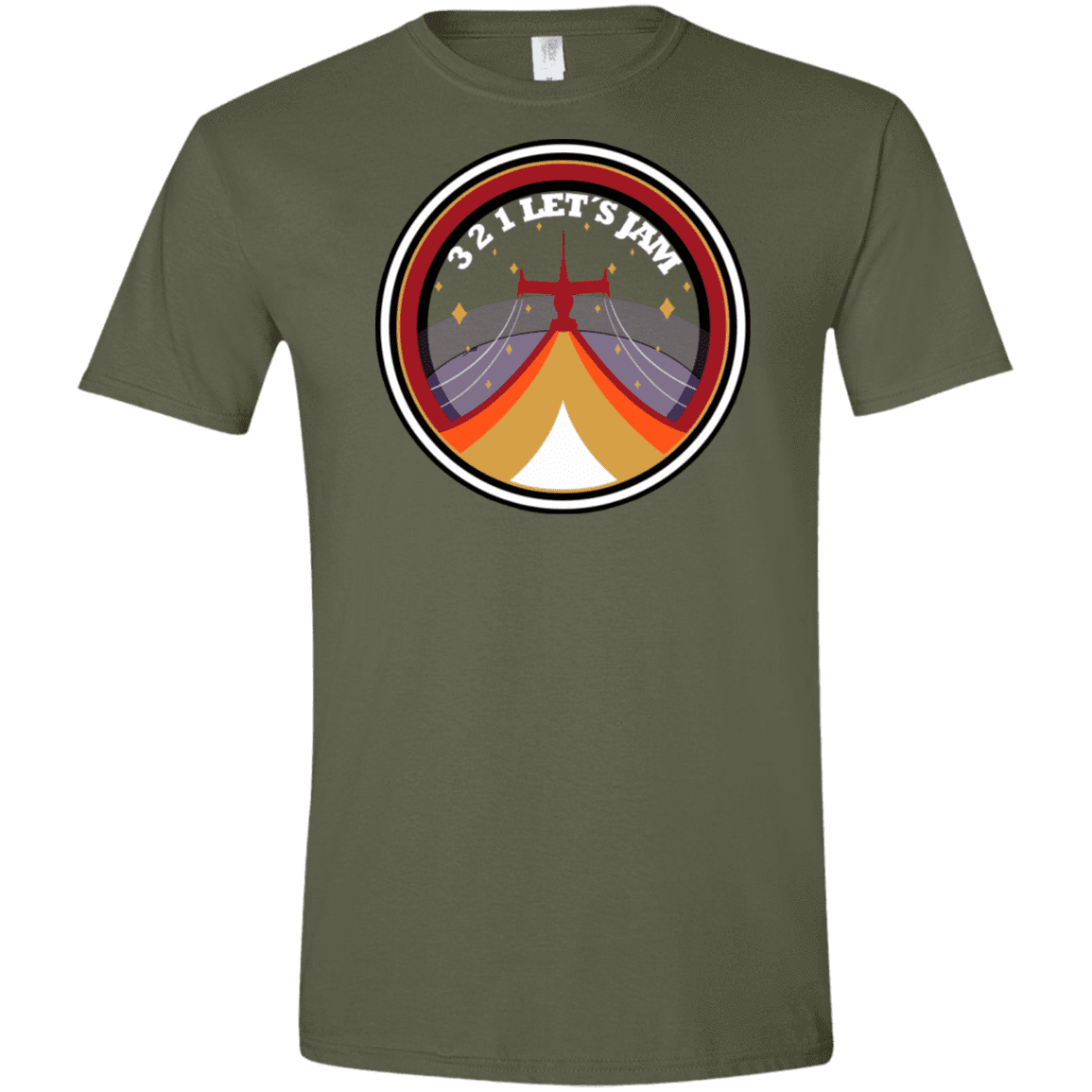 T-Shirts Military Green / S 3 2 1 Lets Jam Men's Semi-Fitted Softstyle