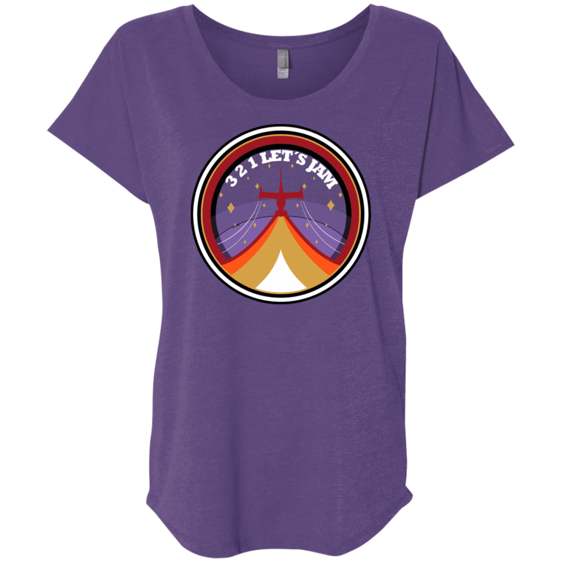 T-Shirts Purple Rush / X-Small 3 2 1 Lets Jam Triblend Dolman Sleeve