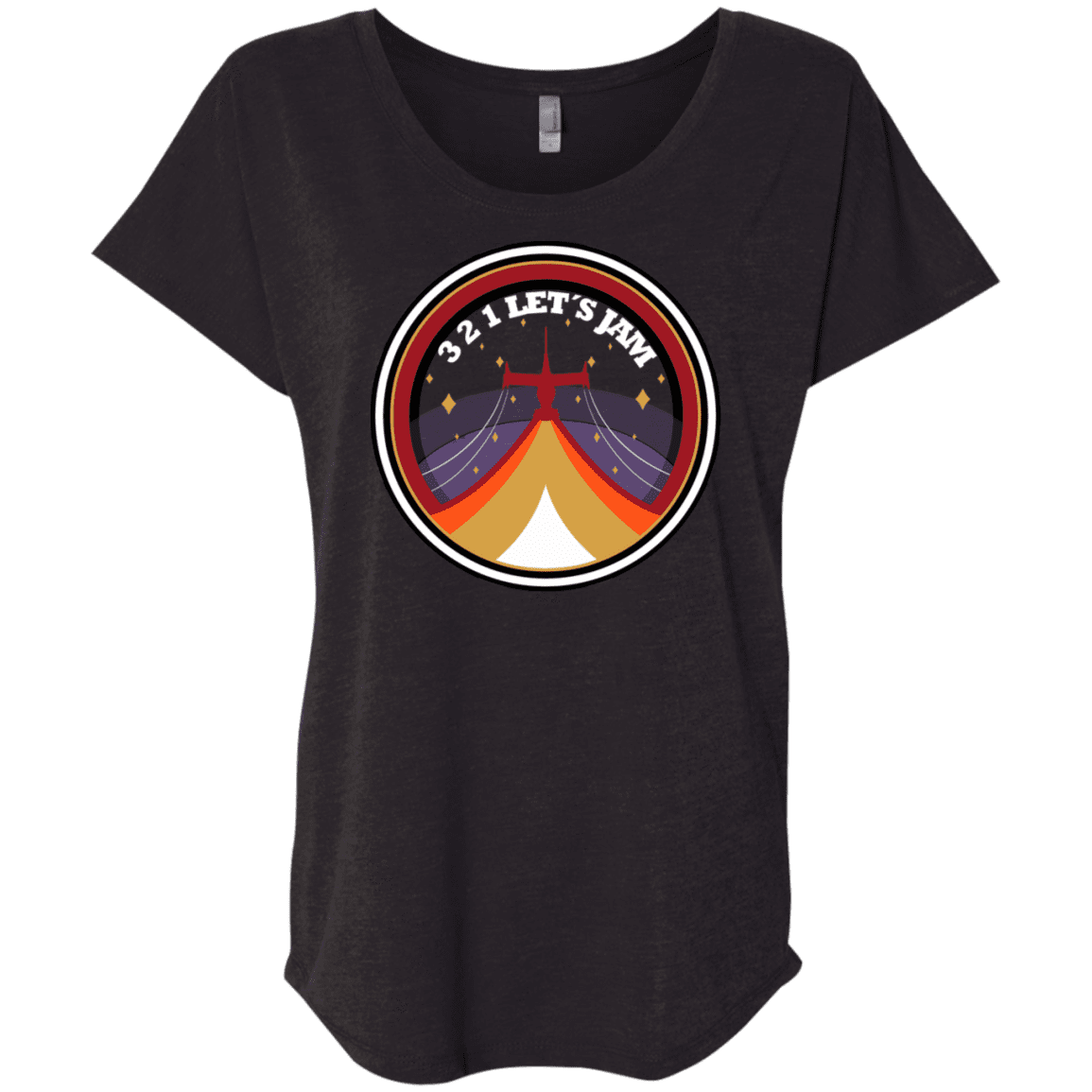 T-Shirts Vintage Black / X-Small 3 2 1 Lets Jam Triblend Dolman Sleeve