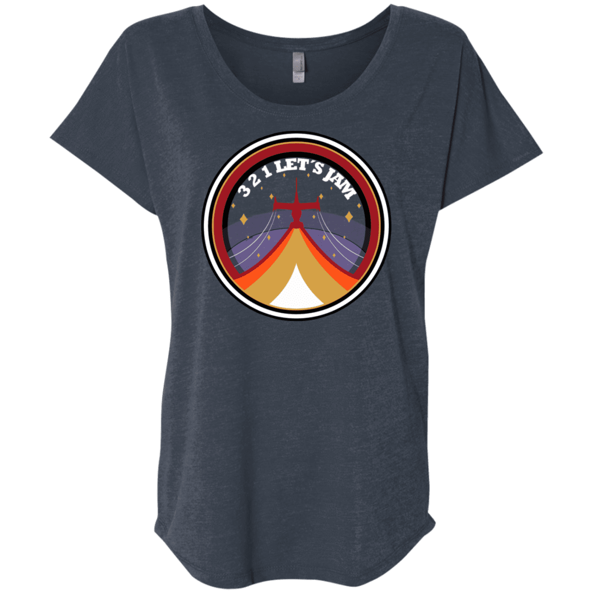 T-Shirts Vintage Navy / X-Small 3 2 1 Lets Jam Triblend Dolman Sleeve