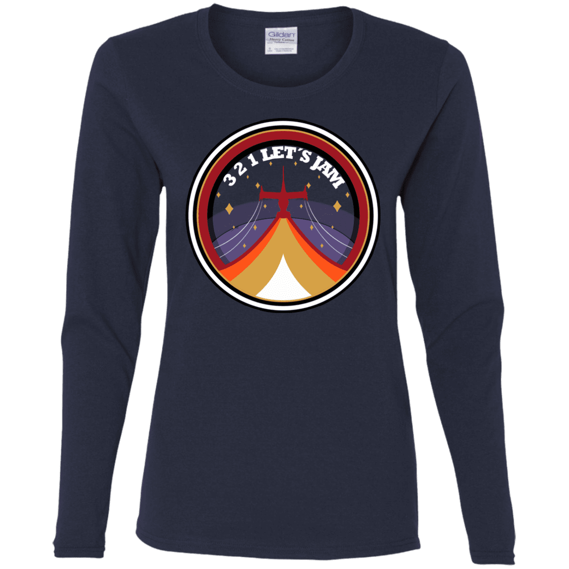 T-Shirts Navy / S 3 2 1 Lets Jam Women's Long Sleeve T-Shirt