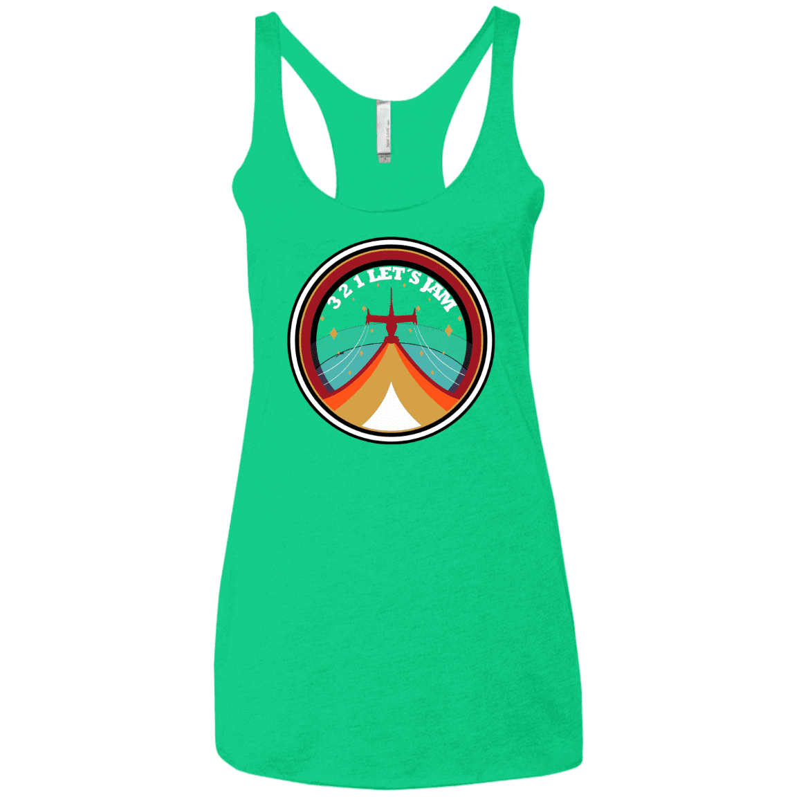 T-Shirts Envy / X-Small 3 2 1 Lets Jam Women's Triblend Racerback Tank