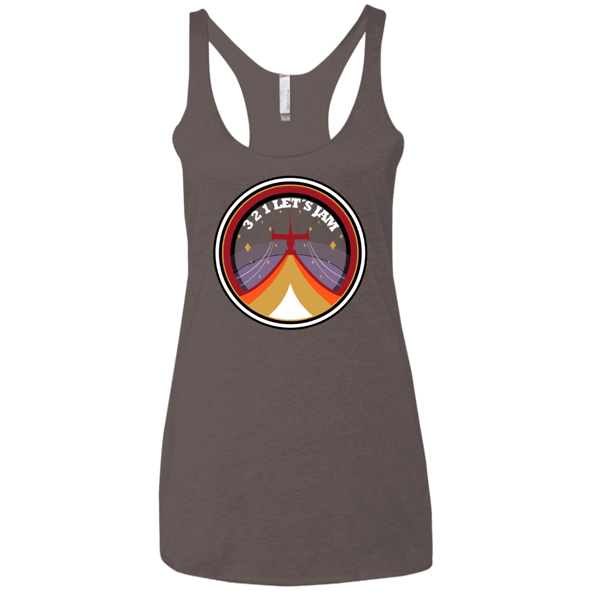 T-Shirts Macchiato / X-Small 3 2 1 Lets Jam Women's Triblend Racerback Tank