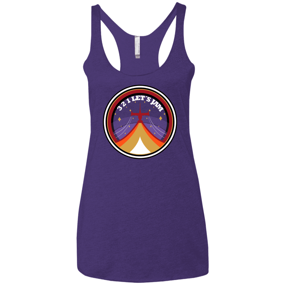 T-Shirts Purple Rush / X-Small 3 2 1 Lets Jam Women's Triblend Racerback Tank