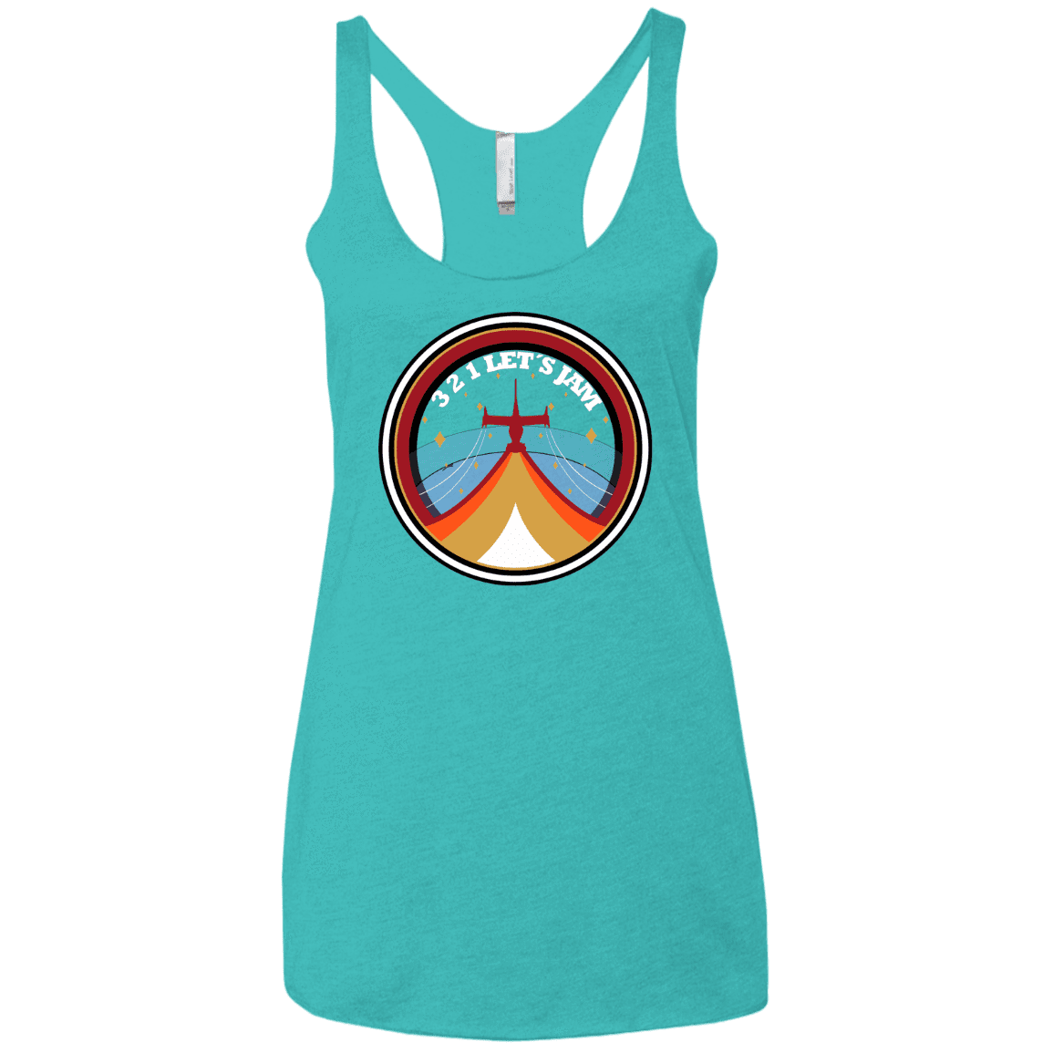 T-Shirts Tahiti Blue / X-Small 3 2 1 Lets Jam Women's Triblend Racerback Tank