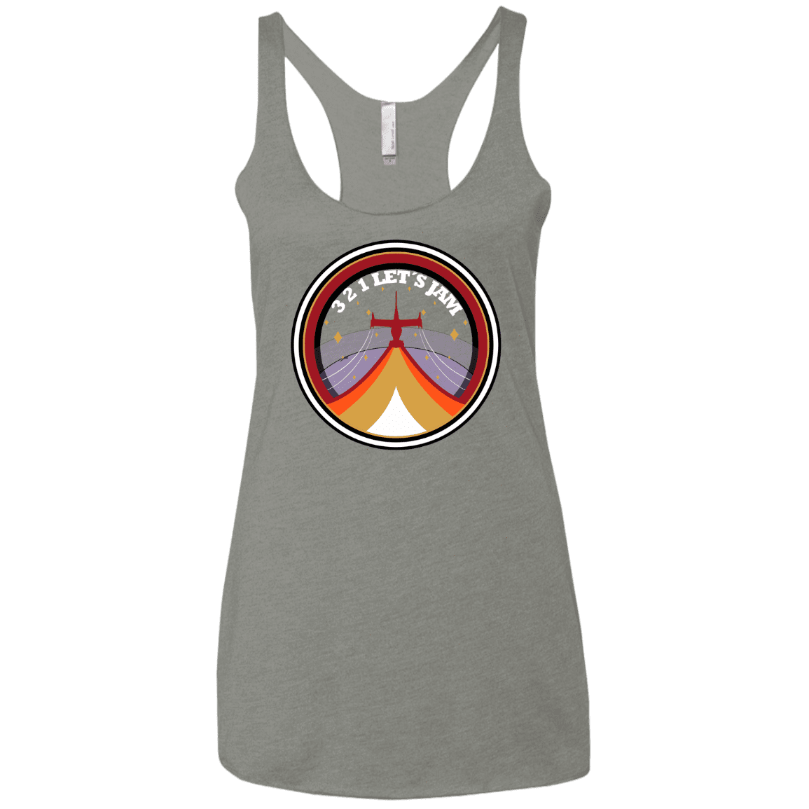 T-Shirts Venetian Grey / X-Small 3 2 1 Lets Jam Women's Triblend Racerback Tank