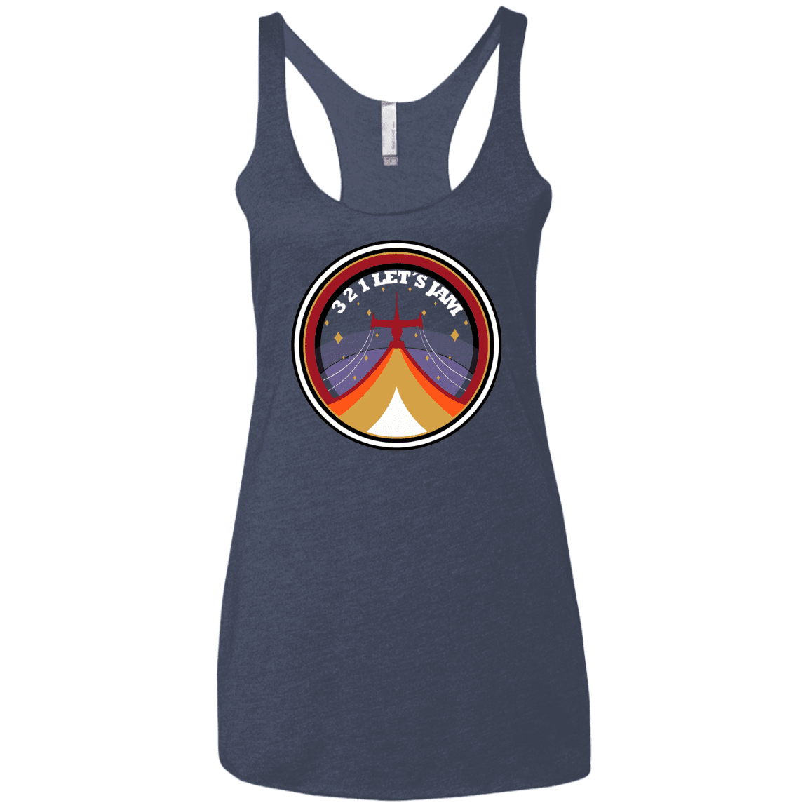 T-Shirts Vintage Navy / X-Small 3 2 1 Lets Jam Women's Triblend Racerback Tank